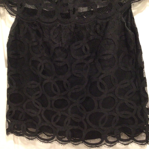 Robert Rodriguez black cap sleeve top with lace. Size 0. - Picture 3 of 8